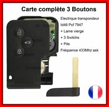 Carte Clé Vierge +électronique à programmer pour Renault Mégane 2/Scénic 2 FR