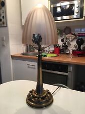 Très belle lampe champignon le bureau en verre et Léton des années 70 80