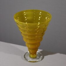 Vase cornet vintage en verre design post-moderne memphis 1980s
