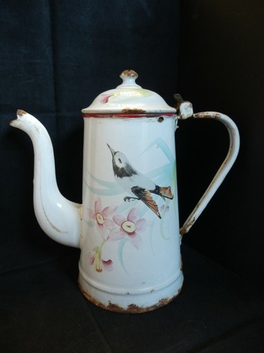 Ancienne cafetière emaillée - cafetière,