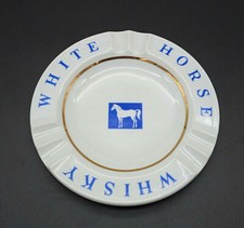 Grand cendrier Whisky White Horse porcelaine de Baudour collection bistrot TBE