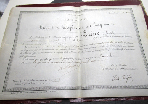 Diplome parchemin capitaine - diplome,