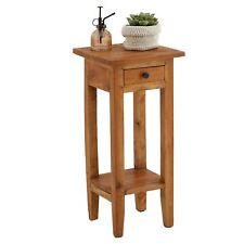 Table d'appoint GERBIER avec tiroir et étagère en acajou finition naturelle