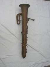 Instrument a vent cuivre ophicleide XIXeme de chez Gautrot paris a restaurer