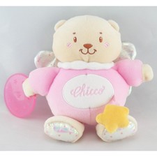 Doudou ours rose avec ailes