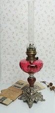 Ancienne Grande LAMPE A PETROLE  toupie rouge XIXème
