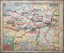 🌍Ancienne carte scolaire Vidal-Lablache 25, T24, 1930 – Belgique