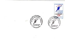 2732+ FDC  ENVELOPPE   PARCOURS DE LA FLAMME OLYMPIQUE -CARCASSONNE  24/01/ 1992
