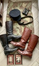 Lot militaria ALL bottes ceinturon Zelt camo ITA WW1 WW2 jumelles Schirmmütze 44