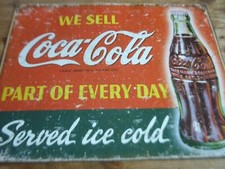 Plaque metal coca cola 40,5x30,5