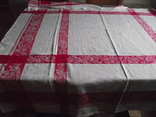Nappe ancienne damassée - ancienne,