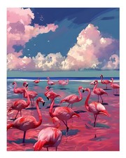 Affiche flamant rose vibrante