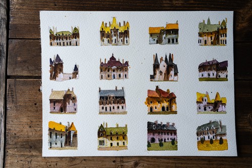 Peinture aquarelle vintage