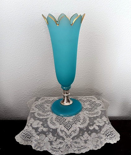 Elegant vase opaline bleu - elegant,