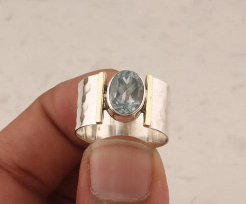 Bague argent martelé - argent,