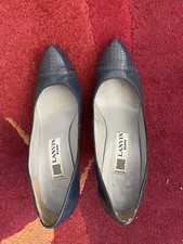 Chaussures Vintage Lanvin Cuir Bleu (taille 37 )