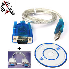 USB RS-232 Série Câble Adaptateur Convertisseur + Nullmodem PC Win Mac Linux #