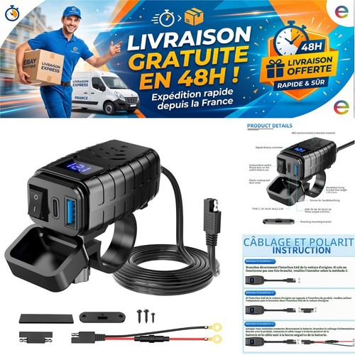 Prise usb moto - usb,