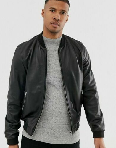 Veste bomber cuir noir pour - veste,