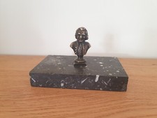 Presse papier , buste de Voltaire , Bronze , et marbre , XIX°. 