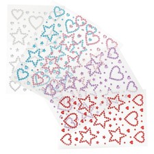  Lot de 5 feuilles de strass adhésifs décoratifs pour le visage – Pierres