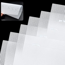 Canevas Plastique Blanc 6pcs 7CT Feuilles de Toile en Maille Tissage pour Bro...