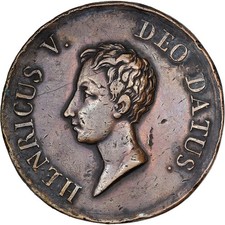 France, Module 5 francs, Henri V, 1831, Bronze, TTB