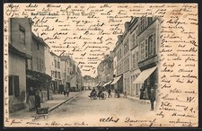 CPA Bar-sur-Aube, Le Petit Marché animé avec passants et cycliste 1913 