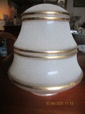 GLOBE POUR LAMPE SUSPENSION ART DECO  OBUS SKYSCRAPER VERRE GRANITE -VINTAGE 2/2