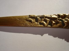 ouvre lettre coupe papier bronze art nouveau lierre signé GA chenus