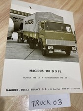 Magirus-Deutz 110 D9FL 120CV caractéristique prospectus camion poids lourd