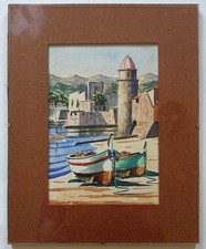 Tableau la plage de Collioure signé Christian Jequel.