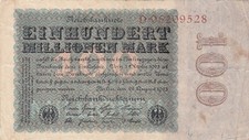 billet  ALLEMAGNE 100 millionen  Mark  - Berlin 22 aout 1923  circulé