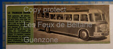 TRANSCAR SOMUA autocar autobus 1953 document photo cutout