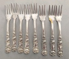 7 Fourchettes A Dessert Anciennes Argentées Avec poincon 