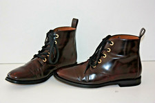 VANESSABRUNO Bottines à Lacets Cuir Prune Petits Talons T 40 BE