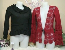 Lot vêtements occasion femme : Pull "Mia Soana", Gilet "Bleu Bonheur" - T : 38