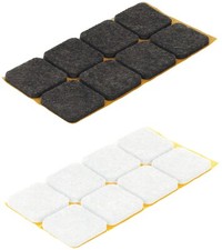 8x patin feutre marron blanc carré 20x20 25x25 autocollant chaise meuble table