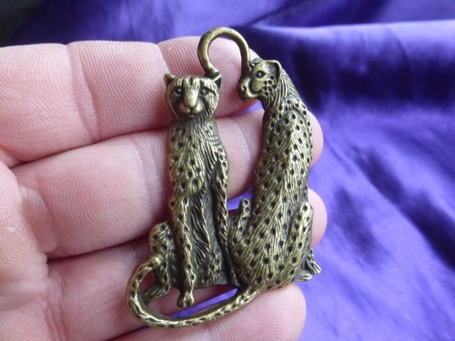 Pendentif panthères laiton - panthères,