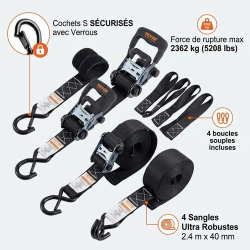 Sangles arrimage cliquet - d'arrimage,