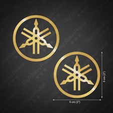 Kit 2 stickers YAMAHA 5 cm OR Brillant Tuning moto réservoir déco logo doré