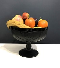 Ancienne coupe à fruits ART NOUVEAU verre noir signé CHAUMETTE Centre de Table
