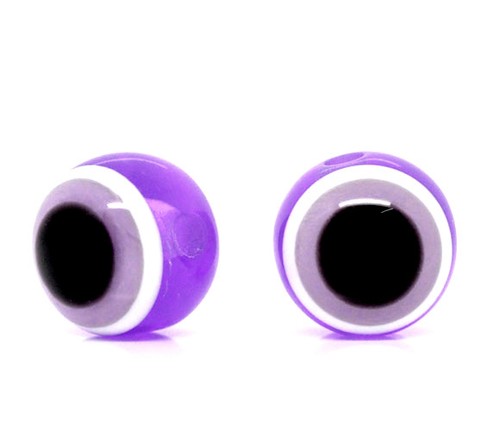 Lot perle oeil - 10, violet