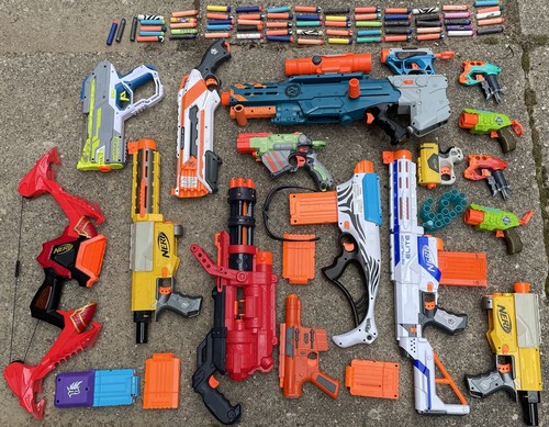 Nerf lot guns darts - nerf, guns,