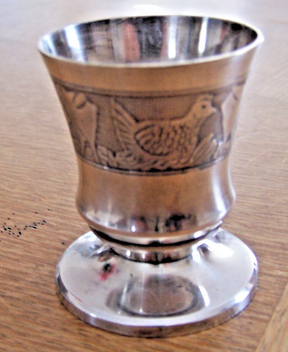 Coquetier metal argente - en,