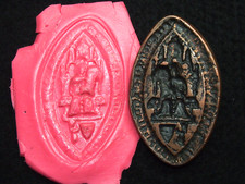 MATRICE DE SCEAU CUIVRE FOURRÉ PLOMB RELIGIEUX NOTRE DAME A L'ENFANT 61mm / 38mm