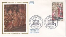 Enveloppe 1er jour Le Sacre de Napoléon Empereur des Français 1973 CEF