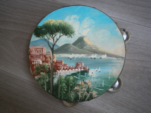 Peinture huile sur tambourin - peinture,