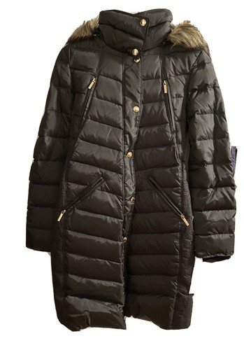 Faux fur trim hooded - faux-fur-trim, chevron