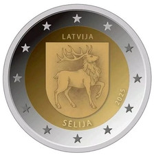 2€ Euros Commémorative Lettonie 2025 Selija